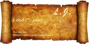 Lebó Joel névjegykártya